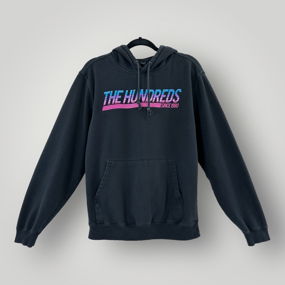 The Hundreds Hoodie Mens Small Black Pullover Graphic Sweatshirt Streetwear